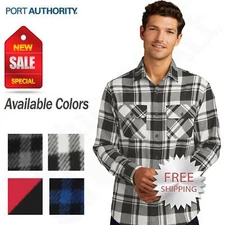 Port Authority Men's Long Sleeve Ultra soft Plaid Flannel Tunic Shirt W668