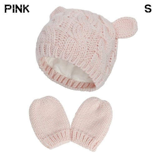 pom Warm Hat Gloves Set Baby Winter Beanie Newborn Knitted Hats Children Cap - Bild 15 von 16