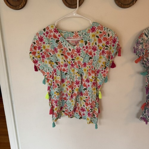 Cat And Jack Girls Floral Beach Swimsuit Cover Up Bundle Of 2 Youth Size Small  - Picture 3 of 10