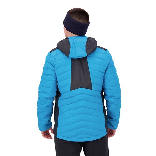 Salomon ESSENTIAL XWARM DOWN Men hooded Jacket Barrier Reef Blue Black Size M - Picture 2 of 20