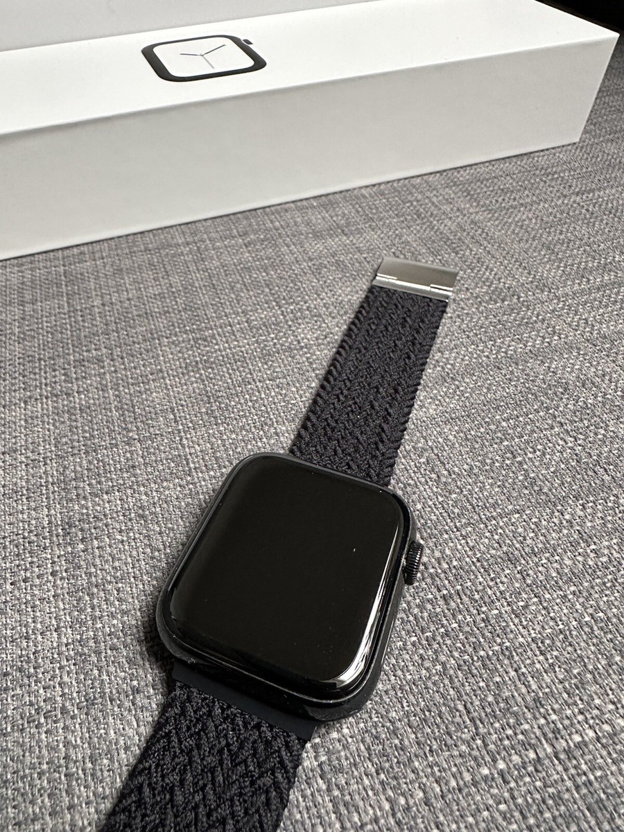Apple Watch Series 4 44mm Edelstahl Space Black GPS+CEL Gewebeband 