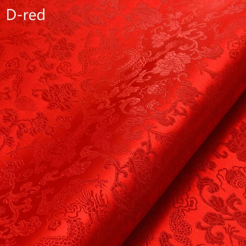 Costume costume cinese seta raso tessuto floreale tang vestito cheongsam al metro rosso - Foto 42 di 45