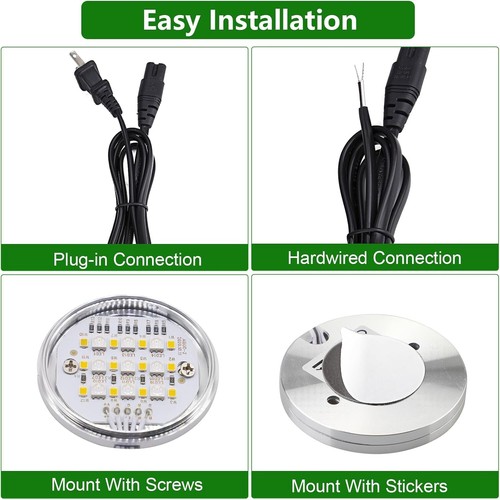 AIBOO Color Changing LED Under Cabinet Light Slim Puck Lights for Shelf Display - Picture 20 of 50