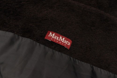 Women's MAX MARA Alpaca Wool Brown Midi Coat Overcoat US8 GB10 made in ITALY - Picture 11 of 13