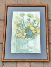 Bernard Cathelin Floral (Dahlia) PrintFramed Under Glass 1963