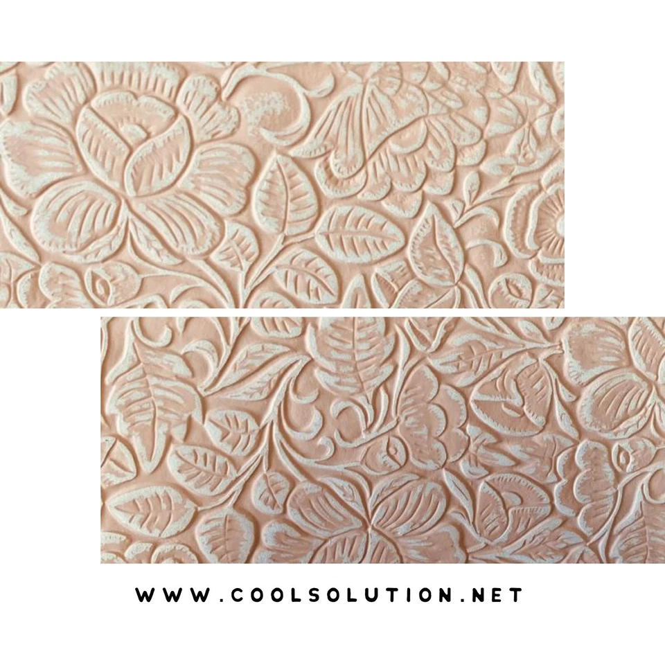 Embossed Leather Sheets, Geranium Rose Cut to Size 1.2-1.4 mm For Bags, Earrings - Image 3 of 3
