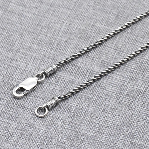 925 Sterling Silver Om Twist Rope Chain 