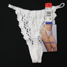 1 NEW Maidenform VTG 90s Cotton Couture Lace High Cut Thong Panties SMALL