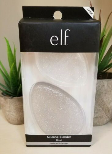 E.L.F. Silicone Blender Duo blanc clair argent clair neuf dans sa boîte - Photo 1 sur 1