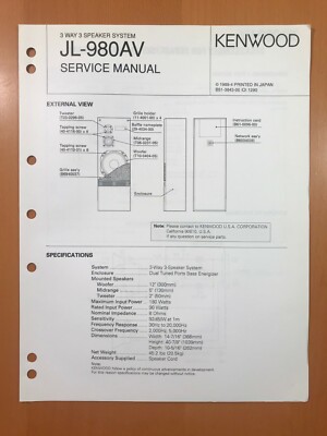 kenwood jl 980 av speakers