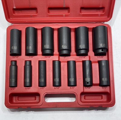 Sunex Tools CR-MO 13 Pc. Impact Socket Set 1/2  Drive 3/8  - 1-1/8 