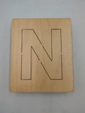 Accucut Wooden Die Capital N Alphabet 