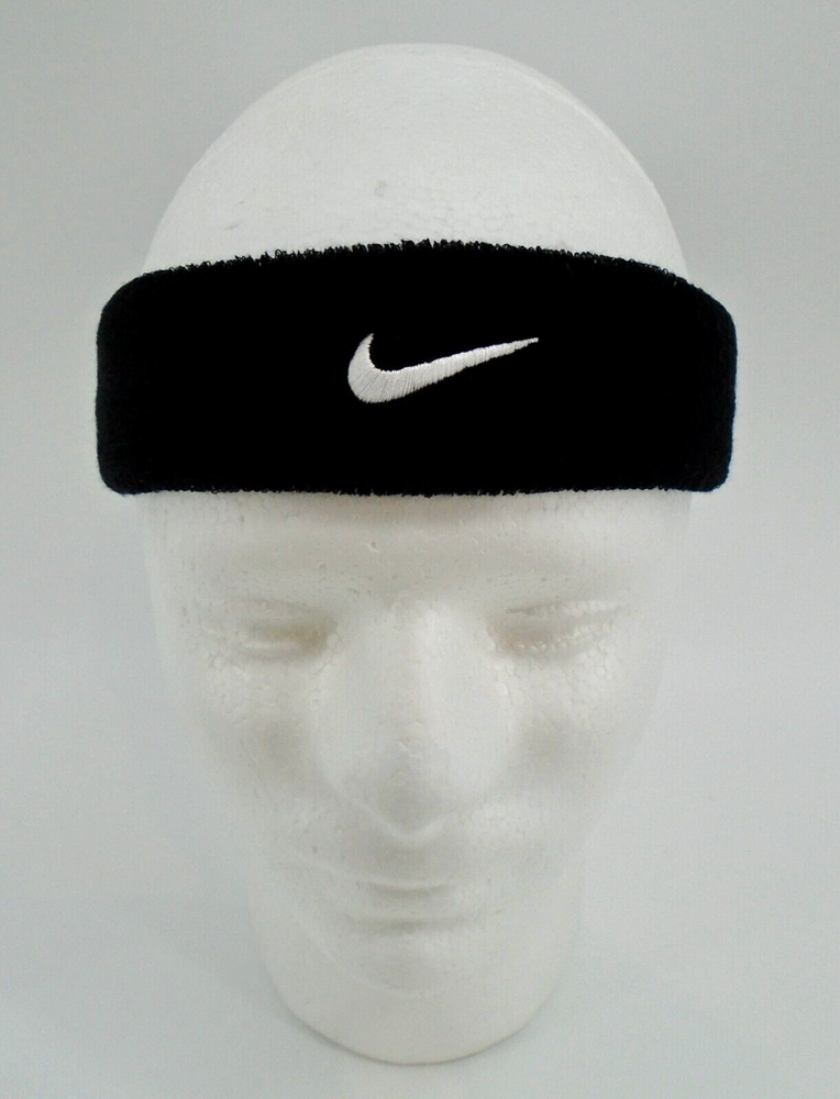 Nike Swoosh Adult Sweatband in Black and White Design for Activewear