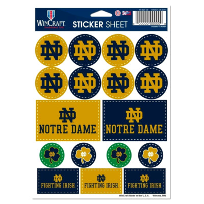 Notre Dame Fighting Irish Vinyl Die-Cut Sticker Set / Decal Sheet *WinCraft