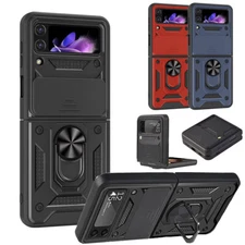 For Samsung Galaxy Z Flip 4 3 Case with Slide Camera Shockproof Heavy Duty Cover