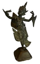 Antique Thai Thailand Bronze Dancer Statue Figure 9” Circa Late 19th Century