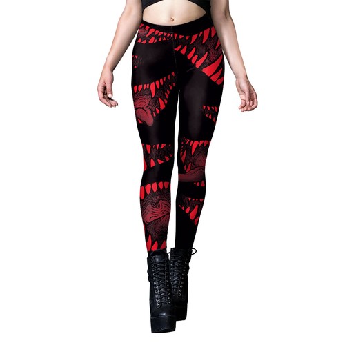 Cosplay Halloween Christmas Thanksgiving Leggings Women Elastic Skull Yoga Pants - Picture 26 of 43
