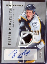 05-06 Ryan Suter Hot Prospects Rookie 3 Color Patch Auto /349