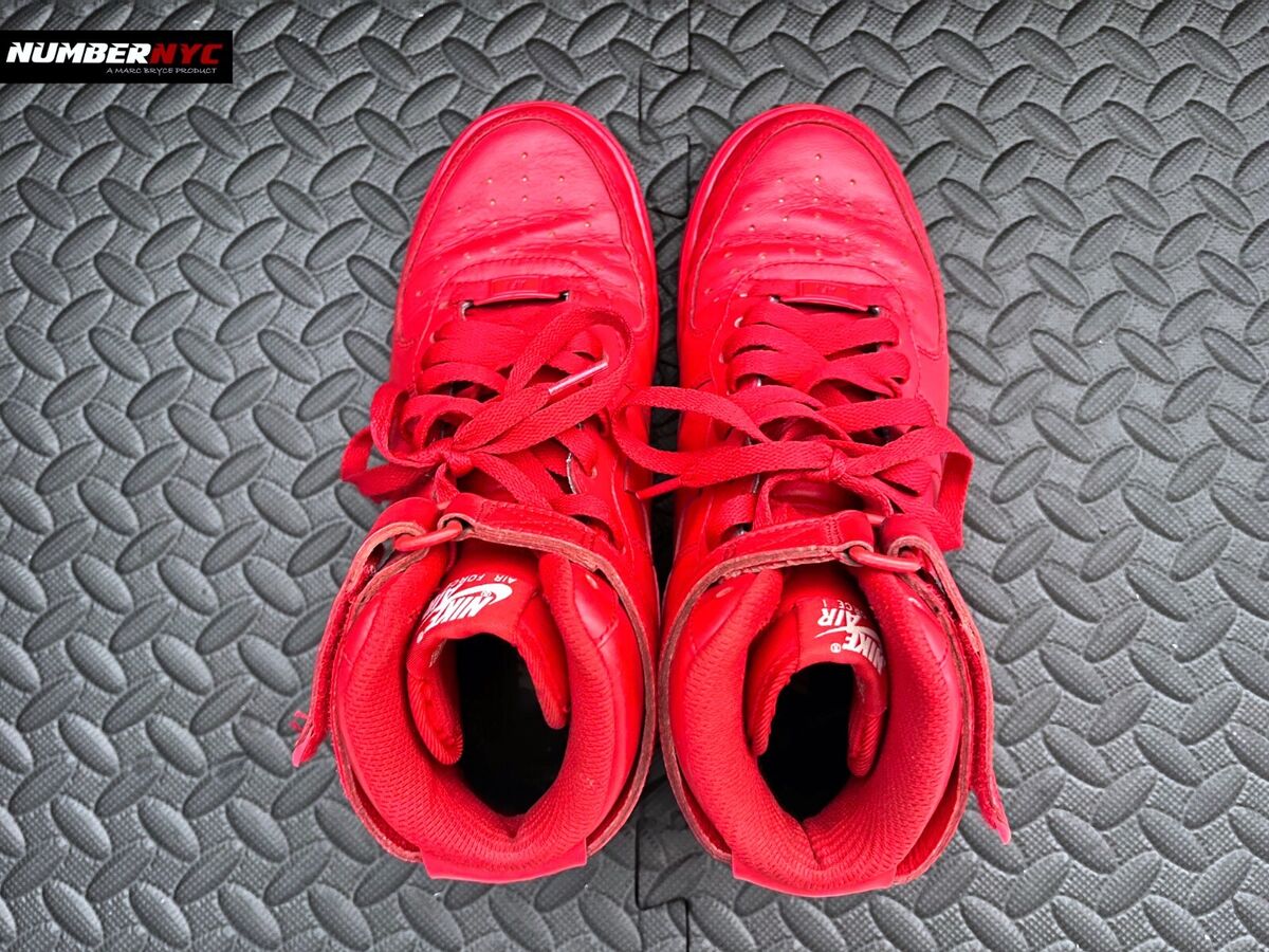 Nike Air Force 1 High ID by You 779426-993 All Red NYC RARE Nike Air Force 1 High ID by You 779426-993 All Red NYC RARE