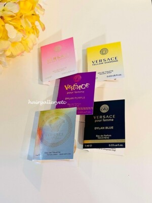5 Versace Dylan Purple EDP Turquoise Bright Crystal EDT Sample Perfume Vial 1 ml