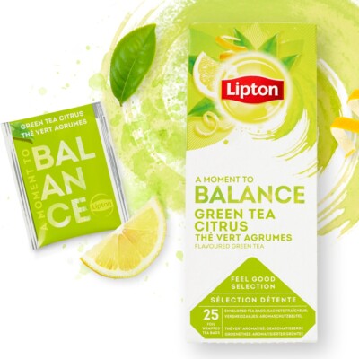 Lipton Grüntee mit Zitrusfrüchten 6 Schachteln jede Box hat 25 Umschlag Teebeutel