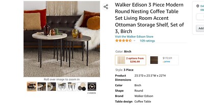 coffee table 3 Set Walker Edison