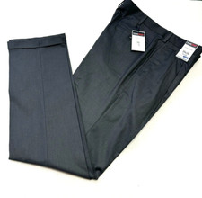 ROUNDTREE YORKE TravelSmart Gray Gabardine Pants Pleated Gray 36" x 36" NWT