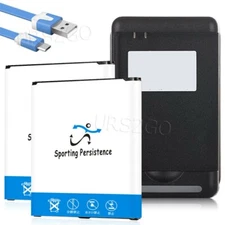 2x 3700mAh Battery Travel Charger USB Cable for Samsung Galaxy J3 Star SM-J337T