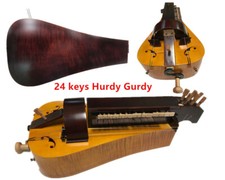 Hand Made 6 strings 24 keys Hurdy Gurdy,Pretty Maple wood 2