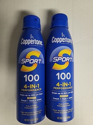 2x Coppertone SPORT 4-in-1  Spray Broad Spectrum SPF 100- Expires - 11/2026