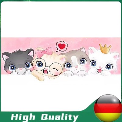 Full Embroidery Eco-cotton Thread 11CT Printed Cat Cross Stitch Kit Art 100x45cm