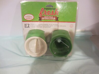 Farberware Fresh Hand Held Spiralizer-Set of 2 in  Green & White New- (615A4)
