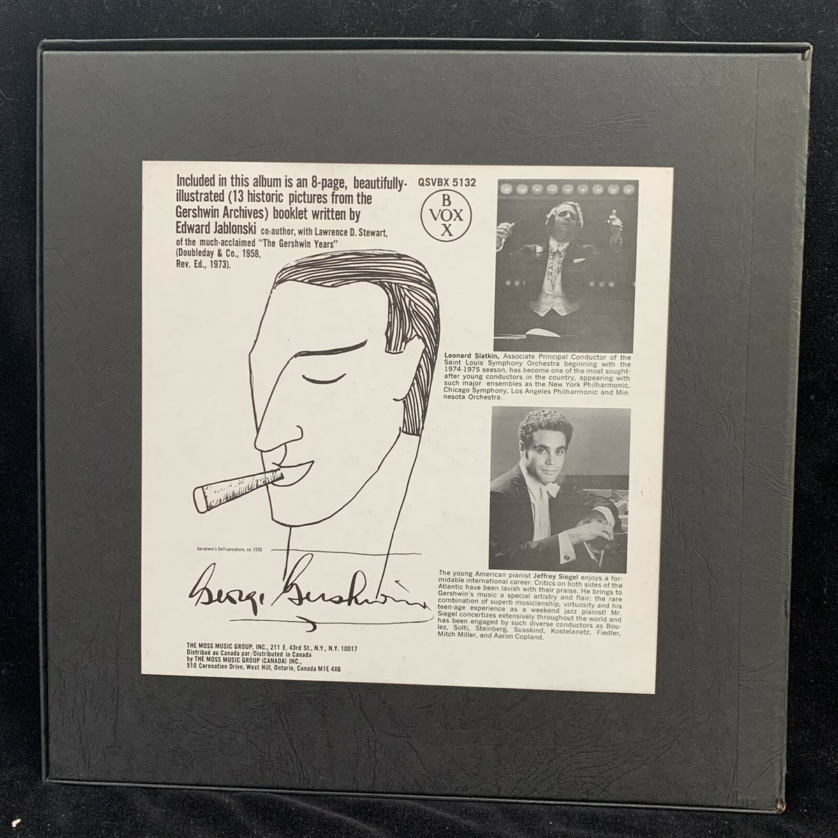 GERSHWIN Works for Orchestra & Piano - Siegel - Slatkin - VOX 3LP