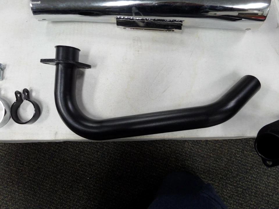 Sistema de escape megáfono negro/cromo NOS MAC 2-en-1 compatible con Yamaha XS650 804-0103 Foto 4 de 4