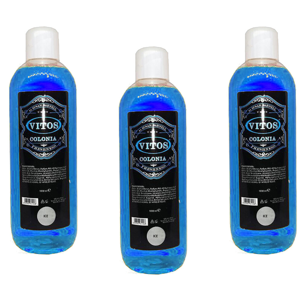 3pz Colonia dopobarba Vitos for men 40° delicata rinfresca profumata Ice 1000ml
