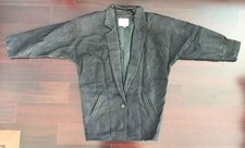 Vintage Golden Bear Black Leather Satin Jacket Made in California USA Sz Small