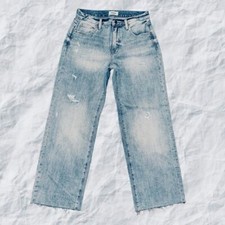 Pistola Bobbie High Rise Wide Leg Fray Hem 26 28X28 Light Wash NWT