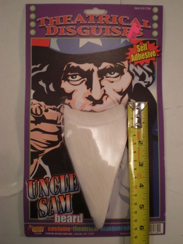 Лот из 5 самоклеящихся наклеек на театральную маскировку белой бороды Uncle Sam 61769 - Изображение 2 из 2