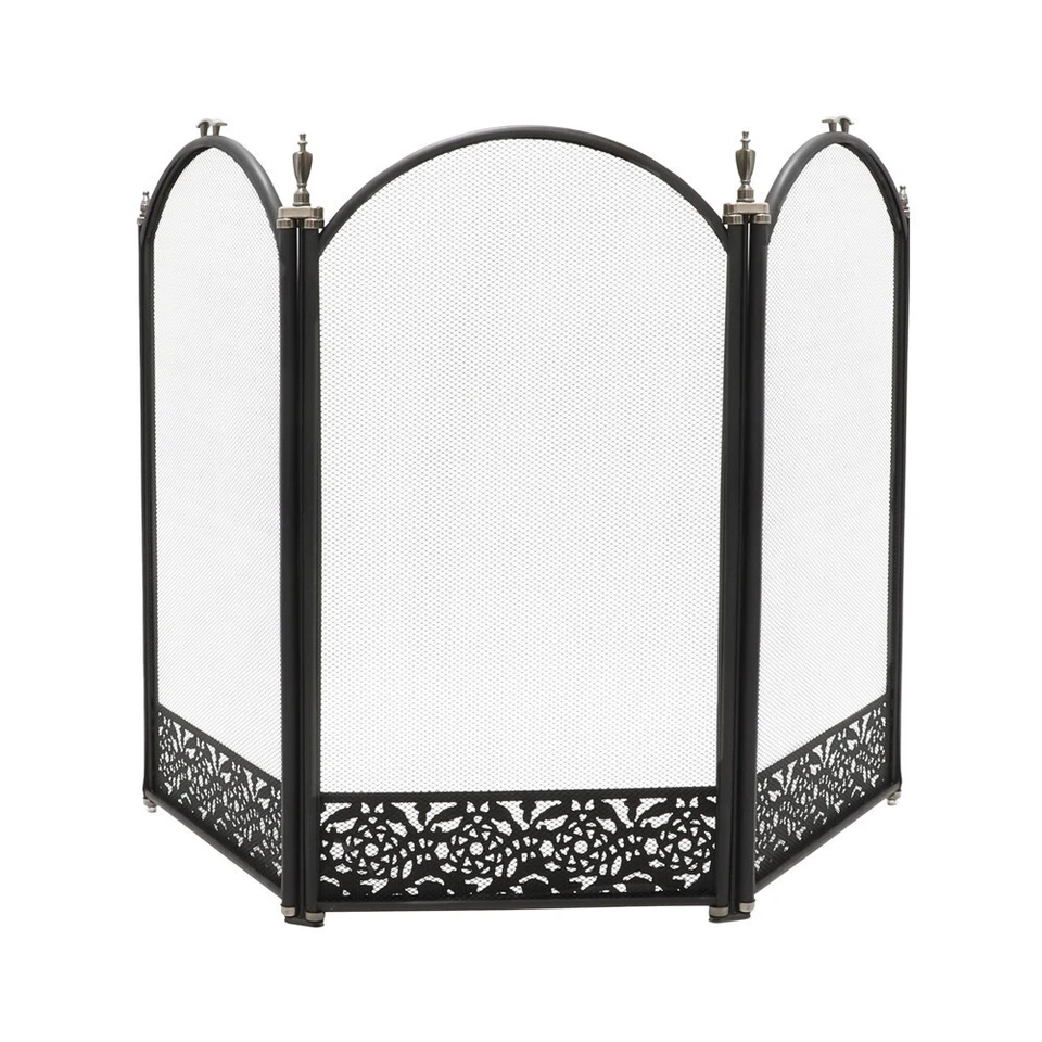 Folding Fire Guard Screen Free Standing Ashford Spark Coal Fireplace Safe Guard - Image 2 of 4