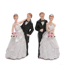 Fashion New Wedding Cake Toppers Figurine Bride Groom Marriage Gift Topper