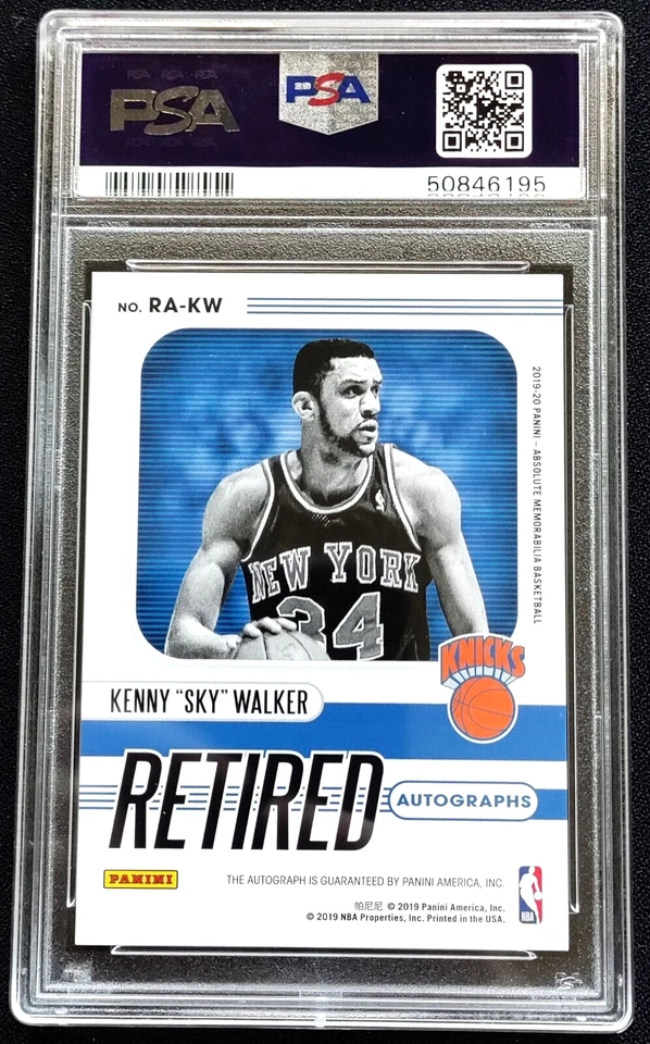 PSA 8 1/1 Kenny Walker AUTO Sky Autograph One 2019 Absolute Level 5 Knicks SP - Image 2 of 2