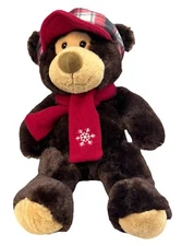 Hugfun International Teddy Bear Plush Brown Stuffed Animal Christmas Collectible