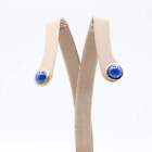 Lapis Round Stud Earrings 14k Yellow Gold Blue