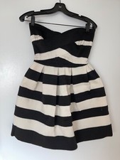 Vertigo dress, doll style, striped, black & white, zipper on the back, size XS