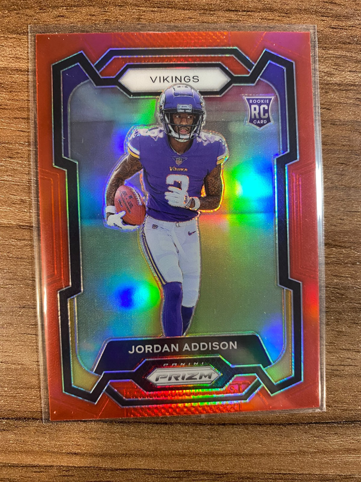2023 Panini Prizm Football Jordan Addison #368 RC Rookie Red SSP