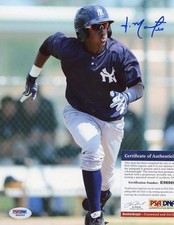 JORGE MATEO RUNNING NEW YORK YANKEES SIGNED AUTOGRAPHED 8X10 PSA R96969