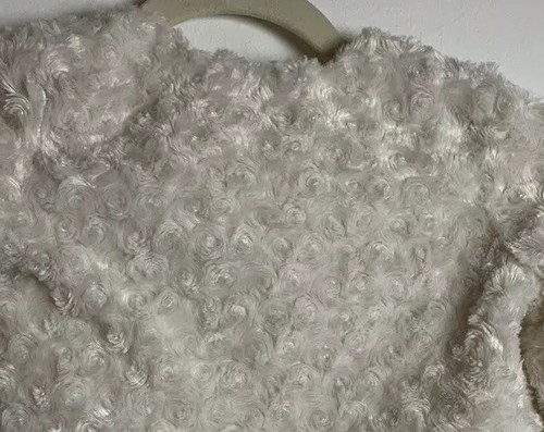 Toffee Apple little girls fuzzy jacket white sz 3T w/extra button Xx28 - Picture 6 of 6