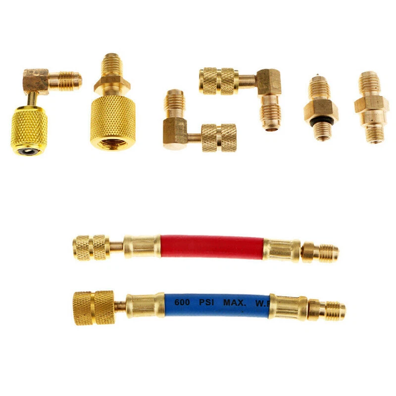 Car AC A/C Air Conditioning Refrigeration Connector Adapter Hoses Kit - Изображение 2 из 4
