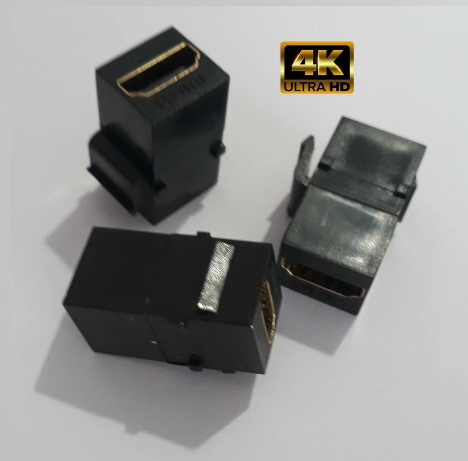 presa HDMI 4K F/F compatibile per bticino living international nero antracite - Immagine 2 di 4