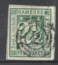 Hamburg stamps 1864 MI 9 signed Bühler  CANC  VF